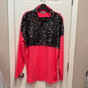 Simply Southern Pink and Black Sequin Kids Hoodie